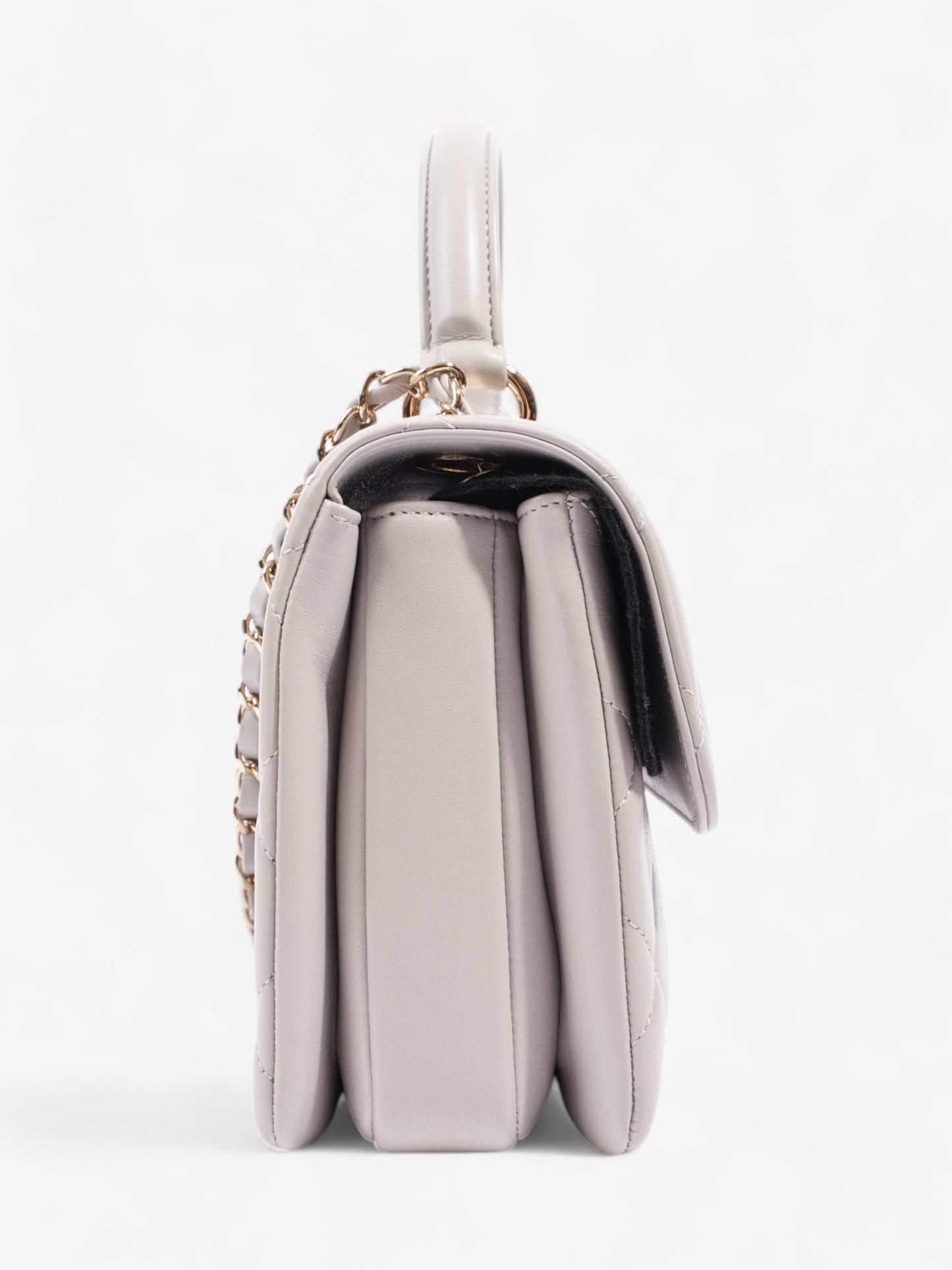 Chanel Cc Trendy Bag Grey Lambskin Leather Small
