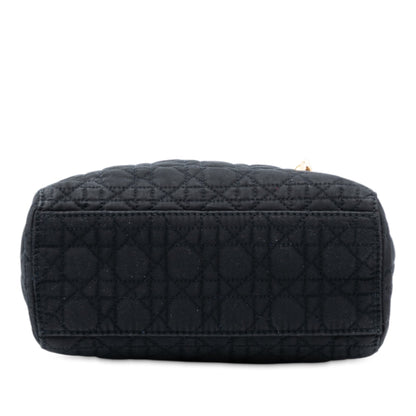 Black Dior Mini Nylon Cannage Lady Dior Satchel