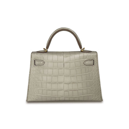 Top Quality Luxury Hermes Kelly Beton Matte Designer Bag K20 Ghw