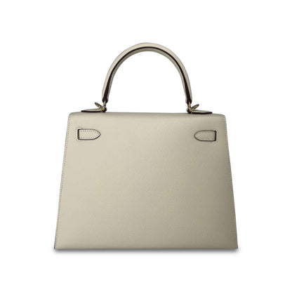 Top Quality Luxury Hermes Kelly Craie Epsom Leather Designer Bag K25 Ghw