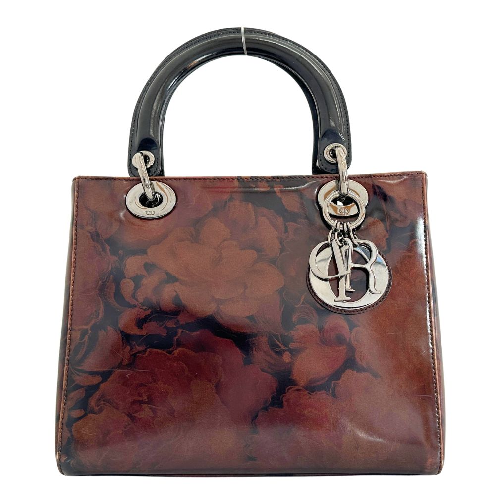 Christian Dior Handbag MA-0958 Patent leather Brown Lady Dior Women