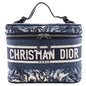 Dior Handbag canvas Red / white Embroidery Palms Travel Vanity Women