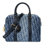Christian Dior Denim Oblique Groove 25 Bag Blue Denim