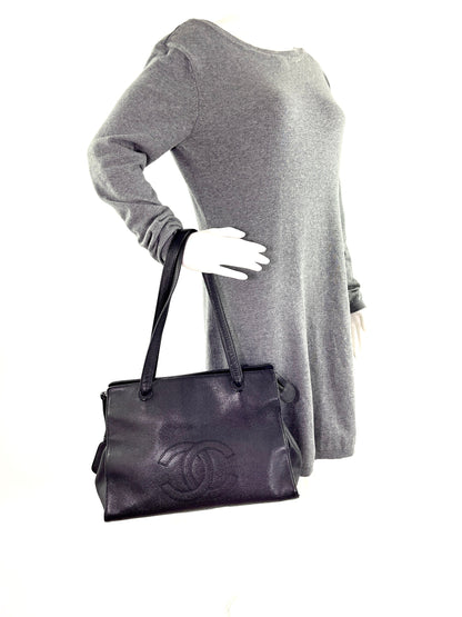 CHANEL Black Caviar Timeless 1996 CC Tote