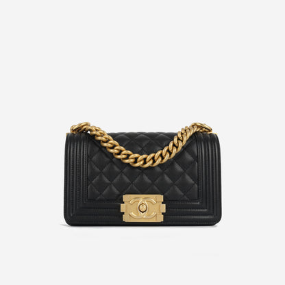 Chanel Boy Bag Lambskin Black Shoulder Bag Style 16