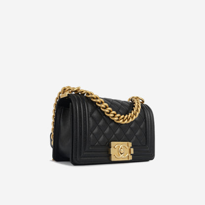 Chanel Boy Bag Lambskin Black Shoulder Bag Style 16