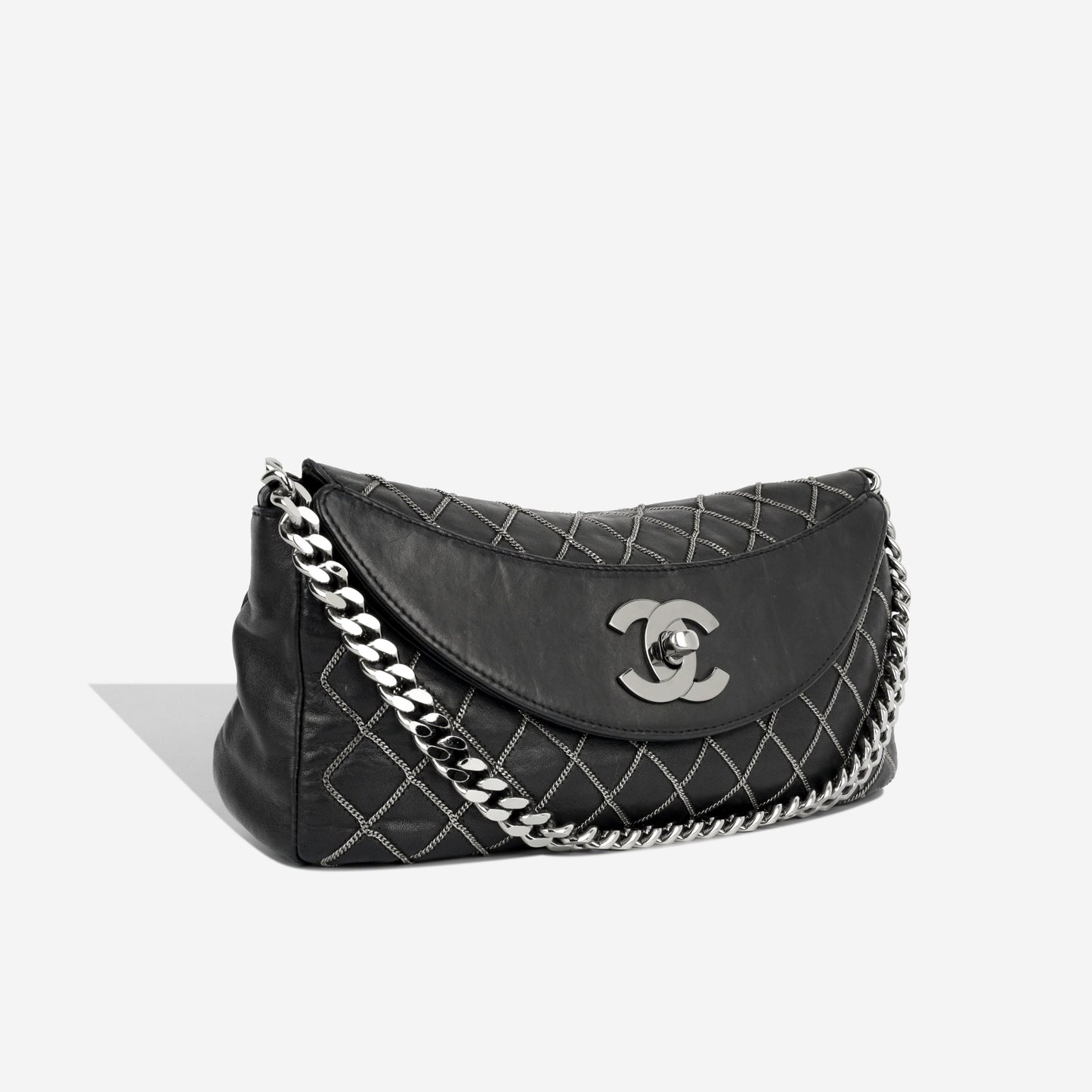 Chanel Classic Flap Lambskin Black Shoulder Bag Style 13
