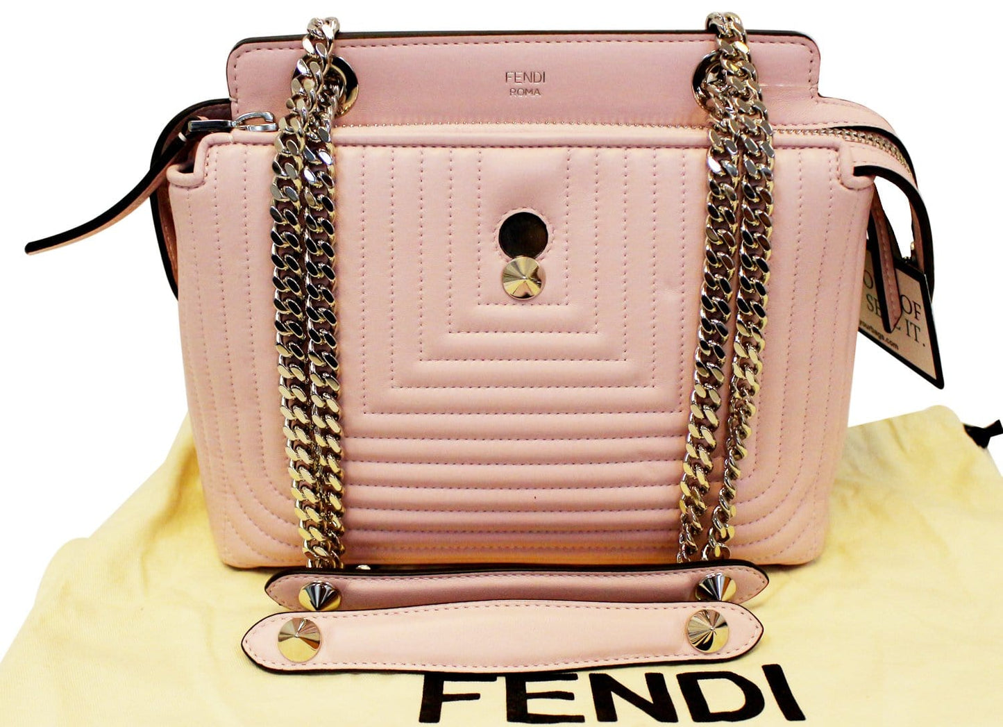 Fendi Dotcom Lambskin Red Shoulder Bag