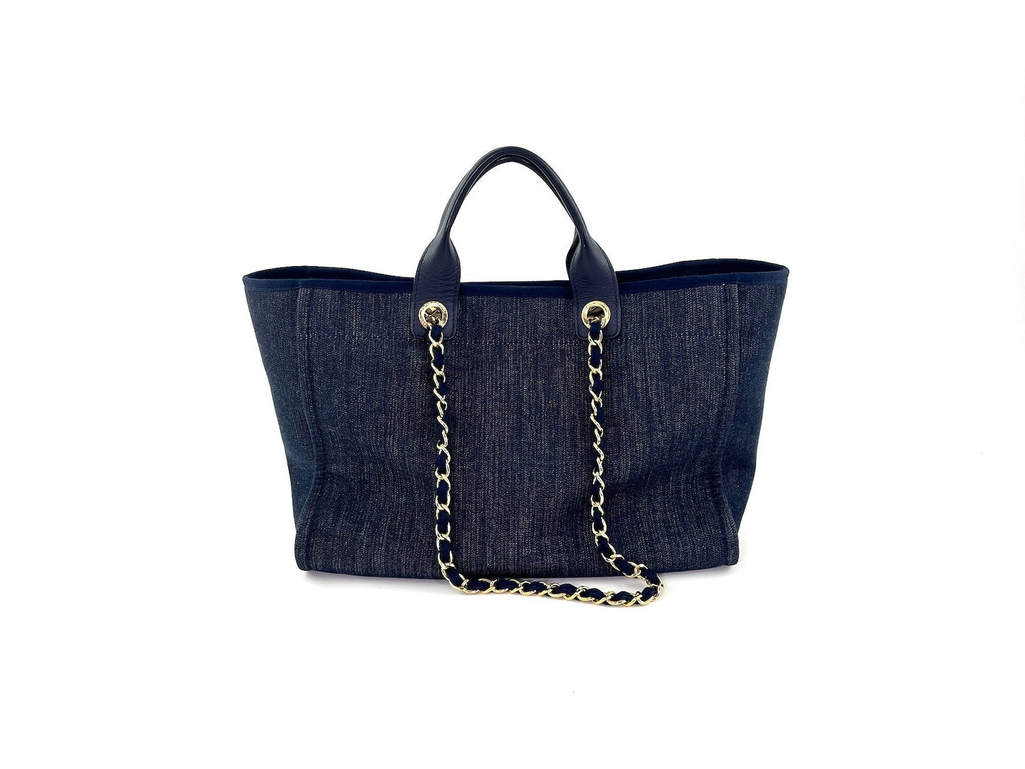 CHANEL Deauville Medium Navy Shopping Tote Bag