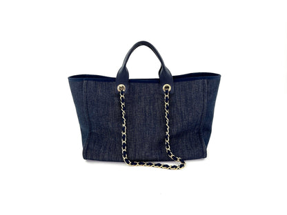 CHANEL Deauville Medium Navy Shopping Tote Bag