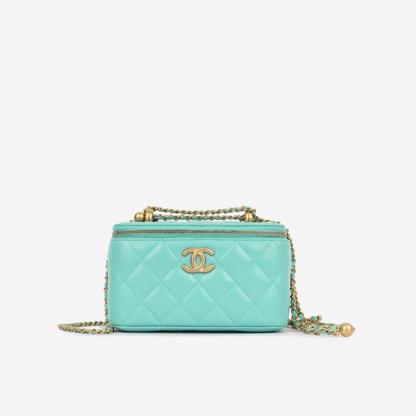 Chanel Vanity Lambskin Gold Clutch Style 4