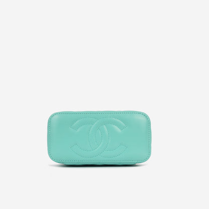 Chanel Vanity Lambskin Gold Clutch Style 4