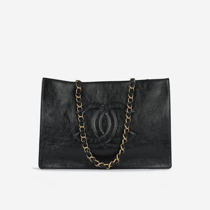 Chanel Shopping Tote Calfskin Black Tote Bag Calfskin