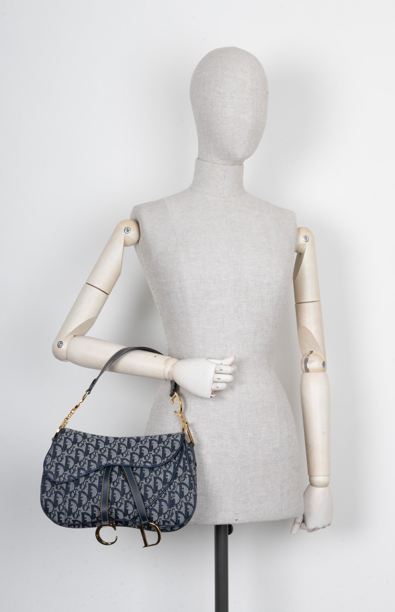 Christian Dior 2000 Double Saddle Bag Oblique Blue