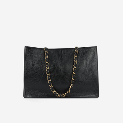 Chanel Shopping Tote Calfskin Black Tote Bag Calfskin