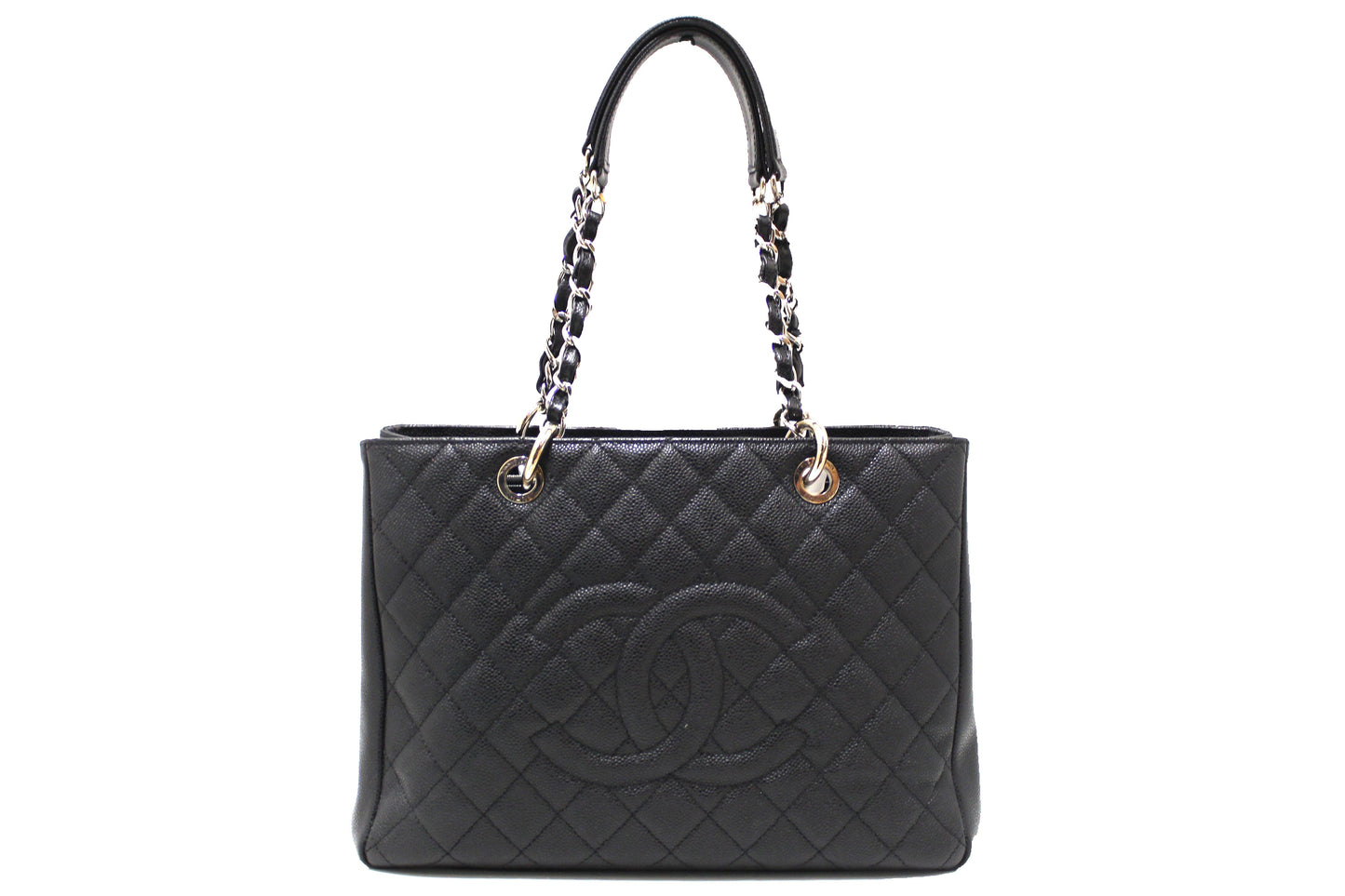 Chanel Quilted Caviar Leather Black Tote Style 3