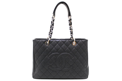Chanel Quilted Caviar Leather Black Tote Style 3