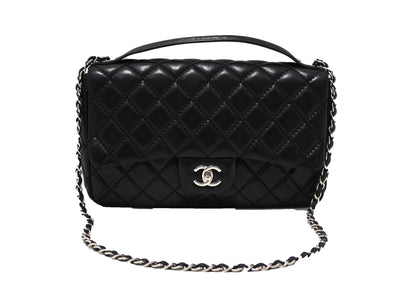 Chanel Black Quilted Lambskin Easy Carry Jumbo Flap Bag