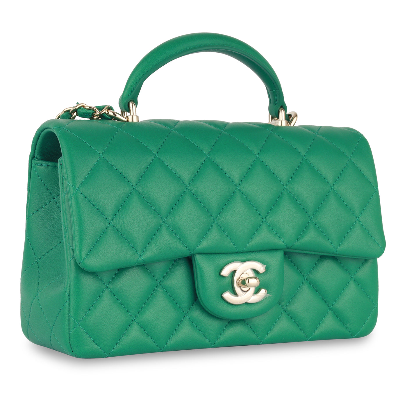Chanel Classic Flap Lambskin Gold Shoulder Bag Style 72