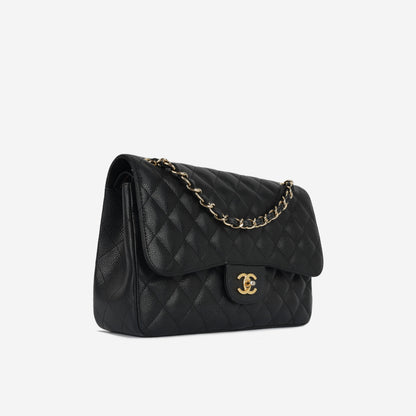 Chanel Classic Flap Lambskin Black Shoulder Bag Style 30