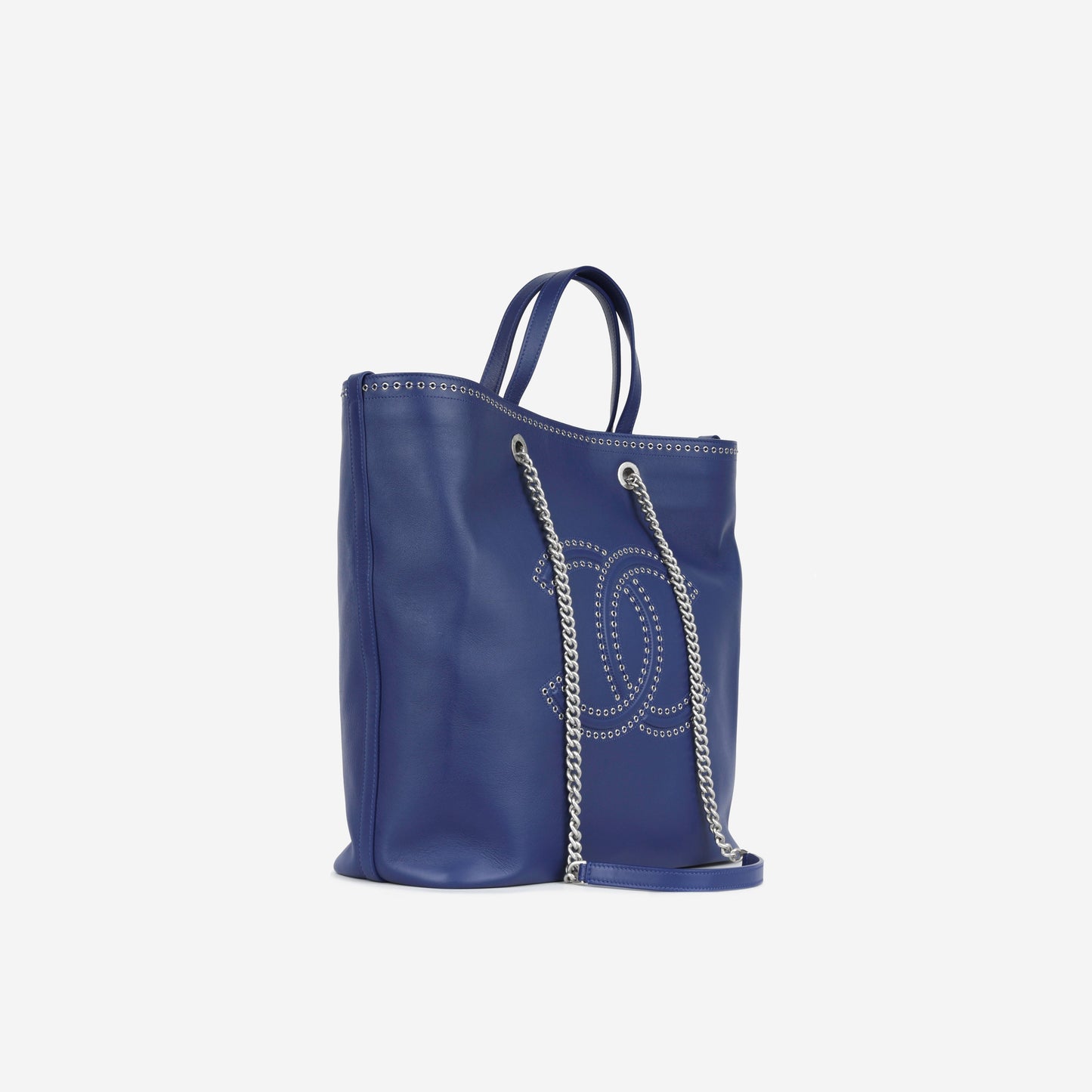 Chanel Deauville Calfskin Silver Tote Bag Calfskin
