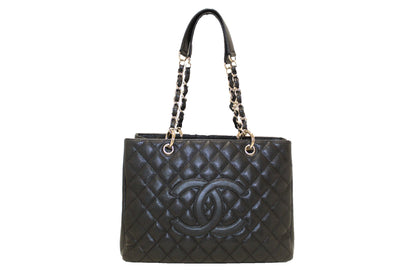 Chanel Quilted Caviar Leather Black Tote Style 2