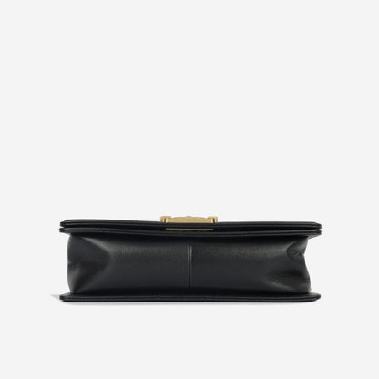 Chanel Boy Bag Lambskin Black Shoulder Bag Style 25