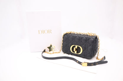 Dior Small Caro Crossbody in Black Cannage Leather