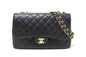 Chanel Black Quilted Caviar Leather Classic Jumbo Single Flap Bag