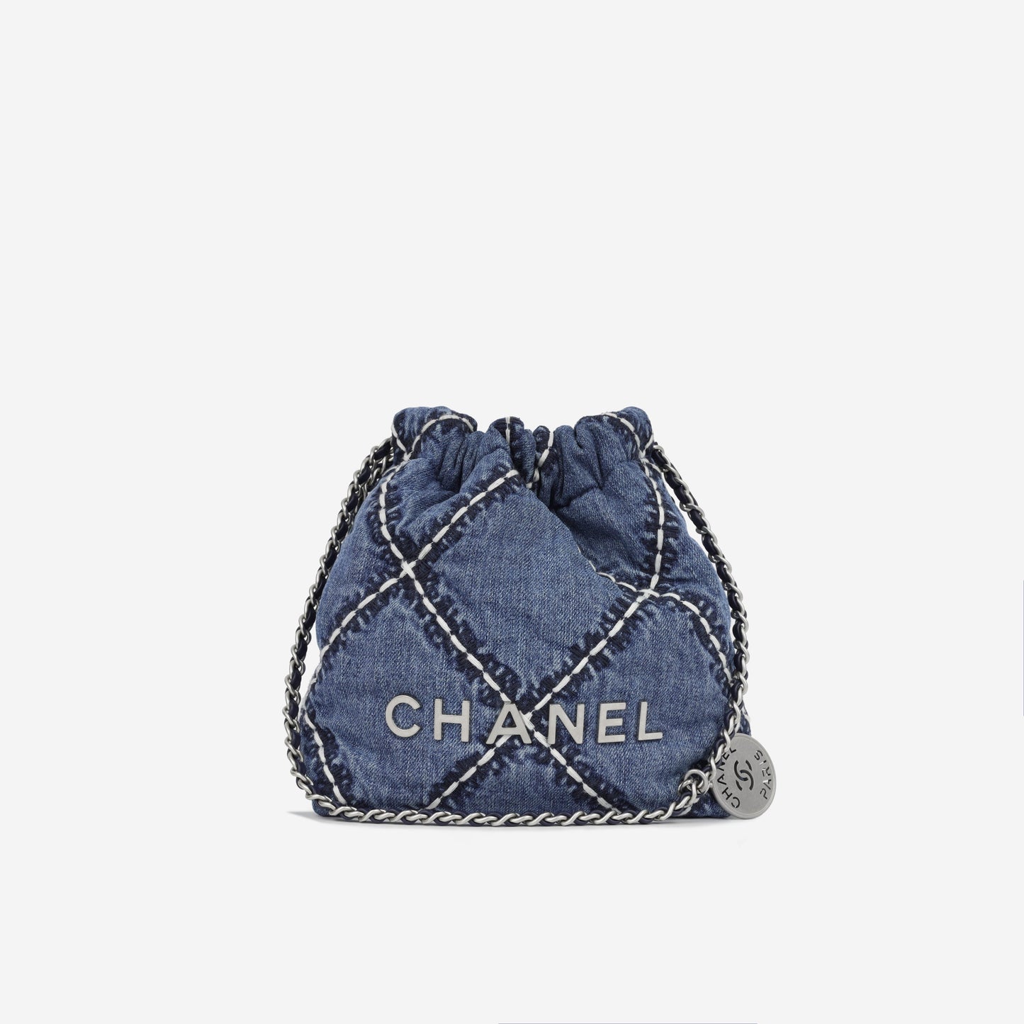 Chanel Chanel 22 Calfskin Silver Shoulder Bag
