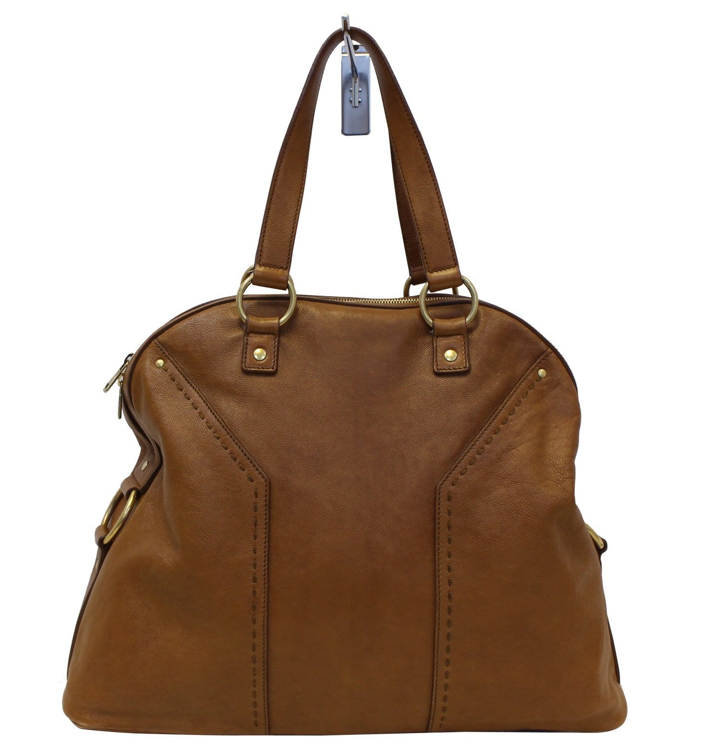 Yves Saint Laurent M Brown Leather Satchel Bag