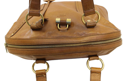 Yves Saint Laurent M Brown Leather Satchel Bag