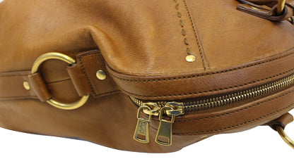 Yves Saint Laurent M Brown Leather Satchel Bag