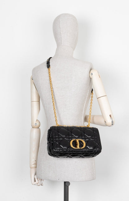 Christian Dior Caro Medium Crossbody Bag Cannage Black