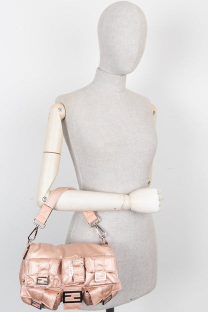FENDI Multipocket Baguette Nylon Baby Pink