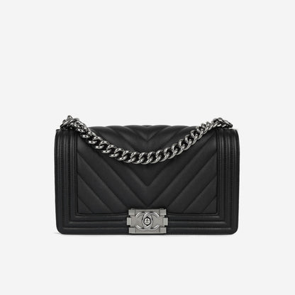 Chanel Boy Bag Caviar Black Shoulder Bag Style 10