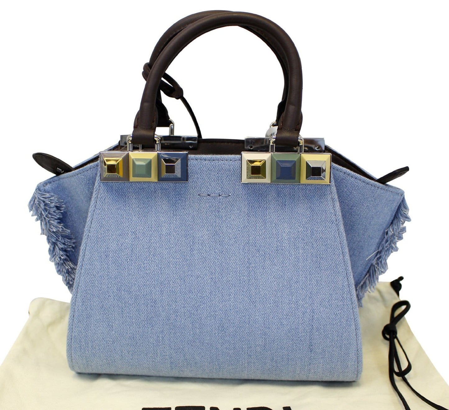 Fendi Tote Leather Red Tote Bag Style 20