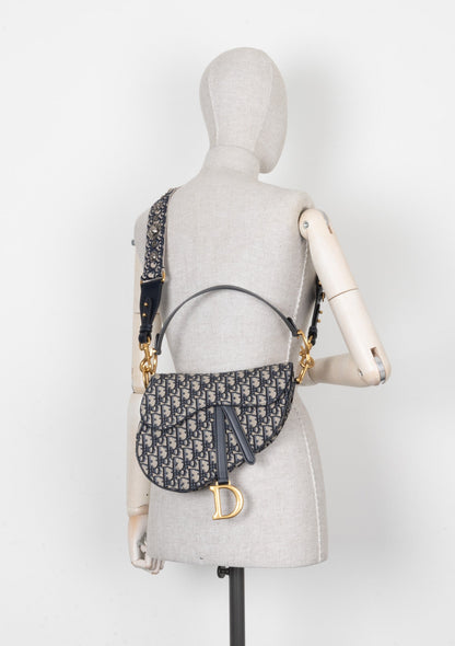Christian Dior Saddle Bag Oblique Blue