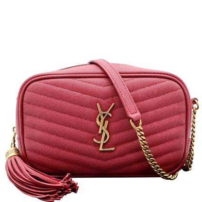 Saint Laurent Lou Leather Red Crossbody Style 3