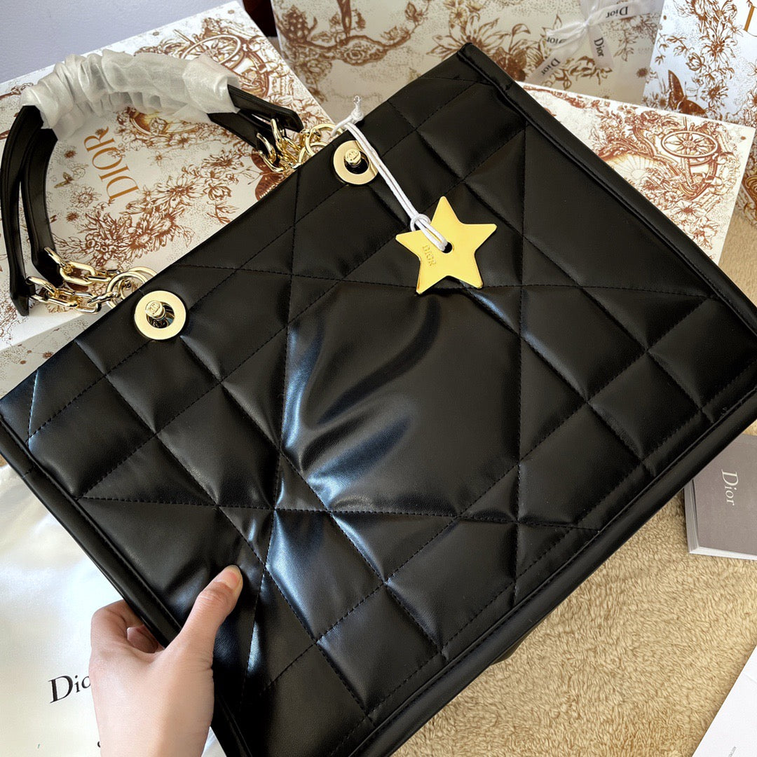 Dior Chain Leather Tote Bag