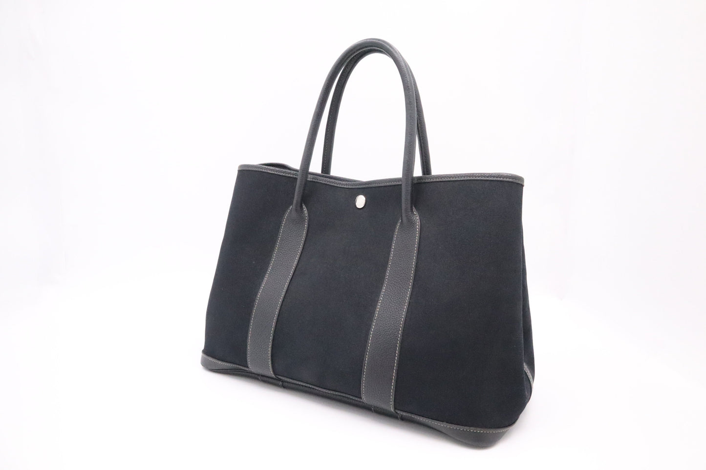 Hermes Garden Party 36 Bag In Black Canvas