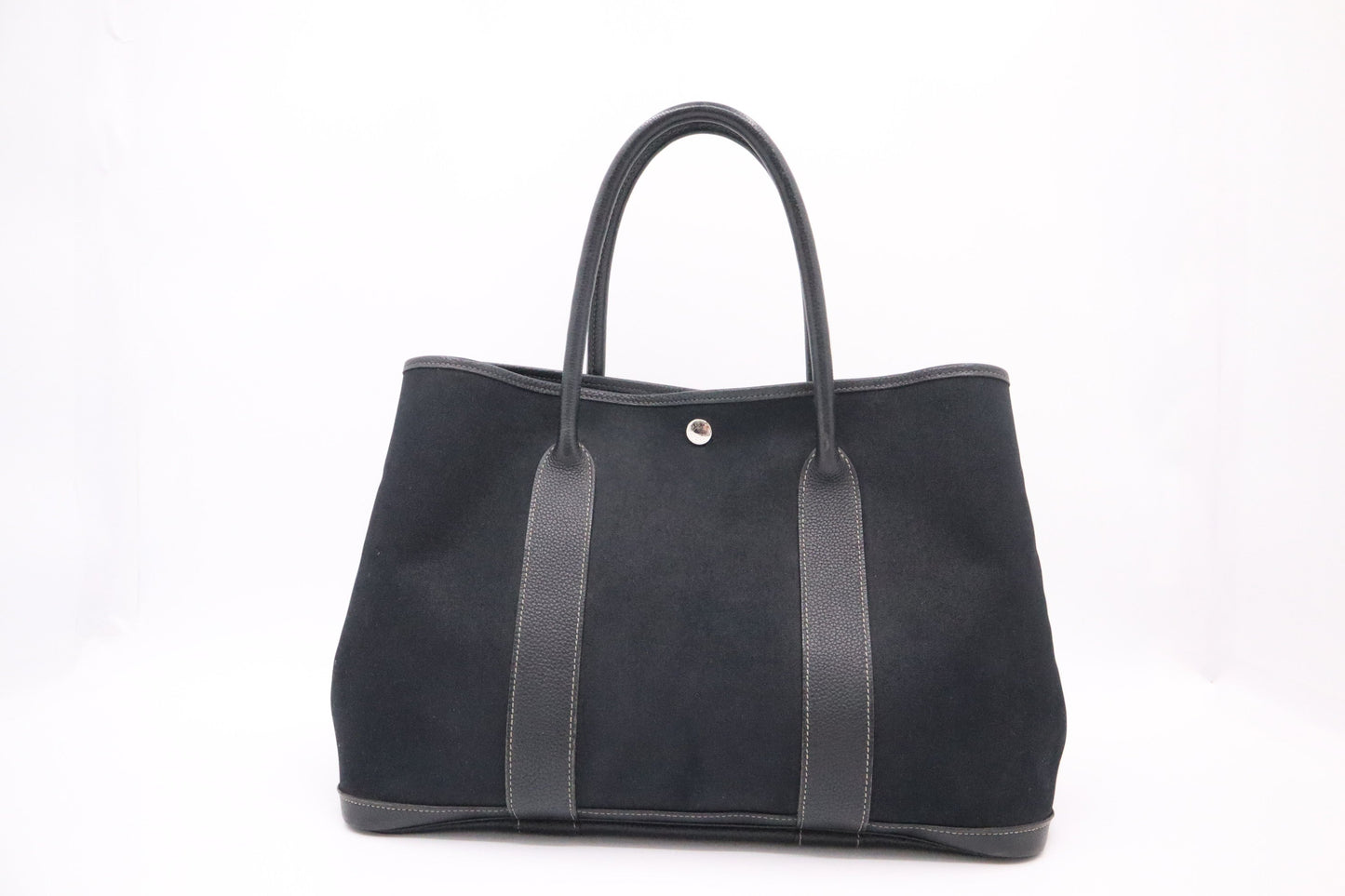 Hermes Garden Party 36 Bag In Black Canvas