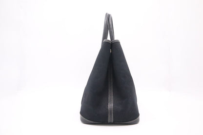 Hermes Garden Party 36 Bag In Black Canvas