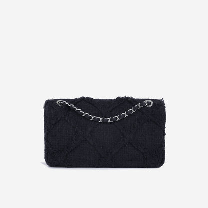 Chanel Classic Flap Tweed Black Shoulder Bag Style 3
