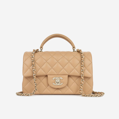 Chanel Classic Flap Lambskin Gold Shoulder Bag Style 104