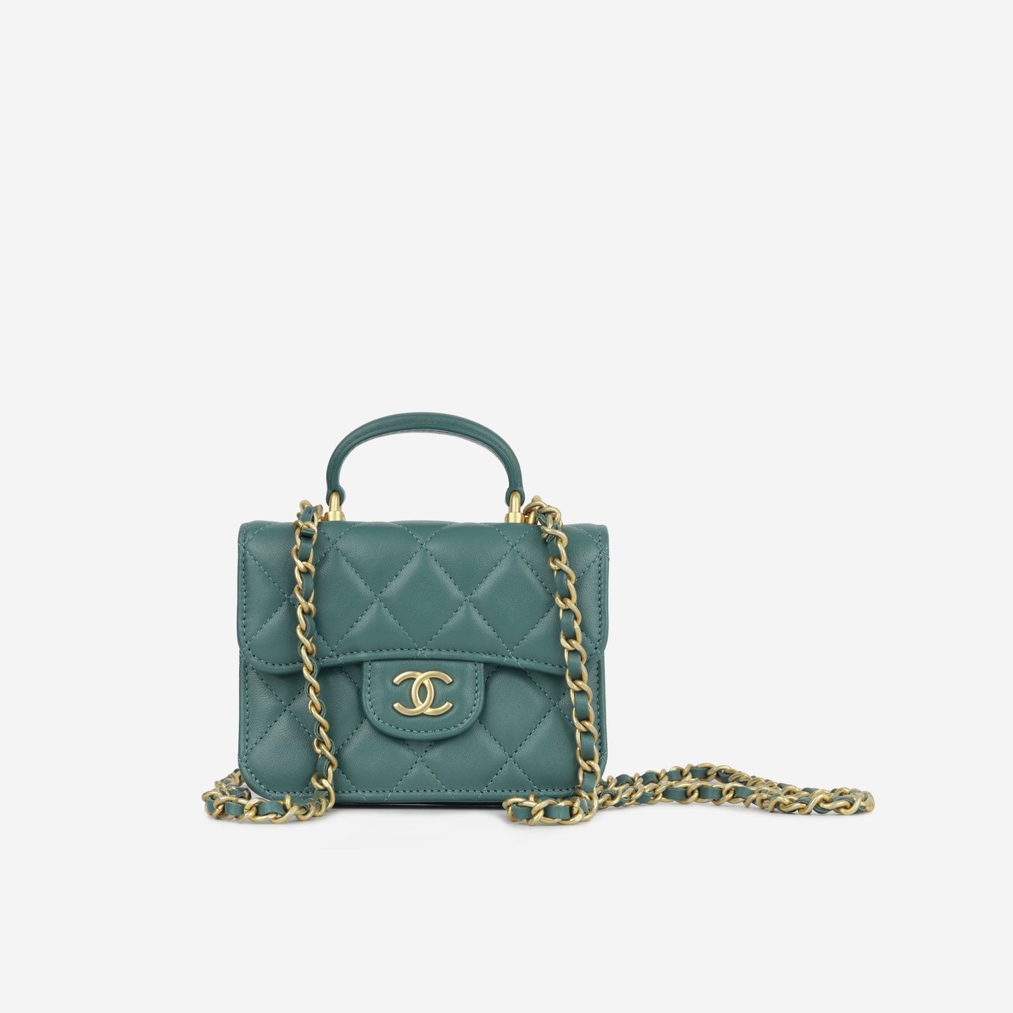 Chanel Micro Top Handle - Dark Teal