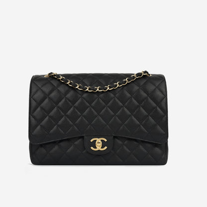 Chanel Classic Flap Lambskin Black Shoulder Bag Style 91