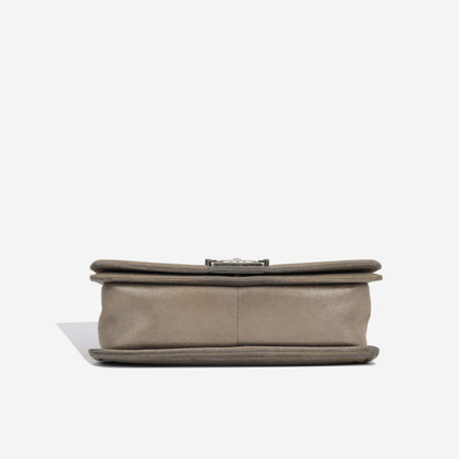 Chanel Boy Bag Lambskin Grey Shoulder Bag