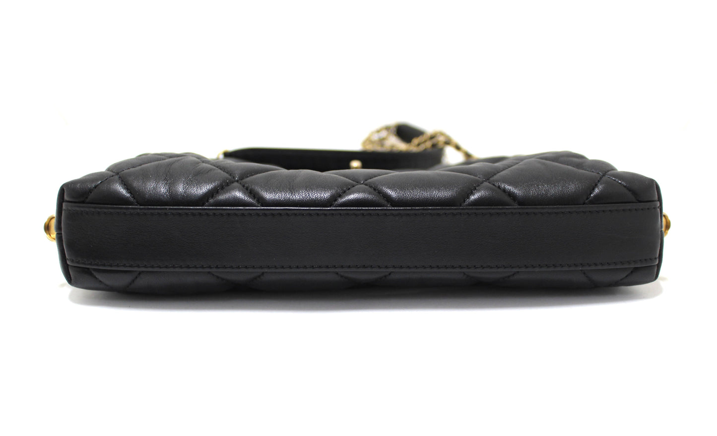 Chanel Black Lambskin Quilted Crush on Chains Hobo Bag