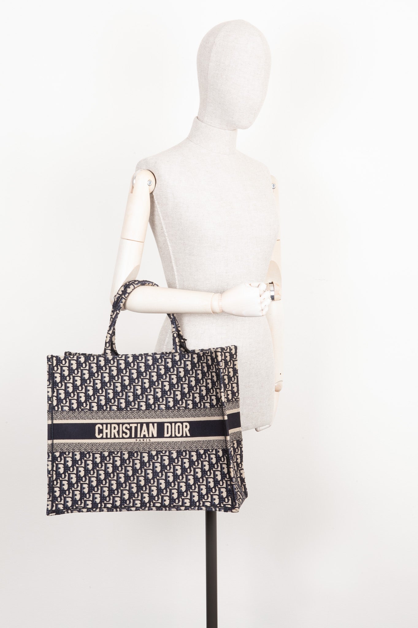 Christian Dior Book Tote Large Oblique Blue